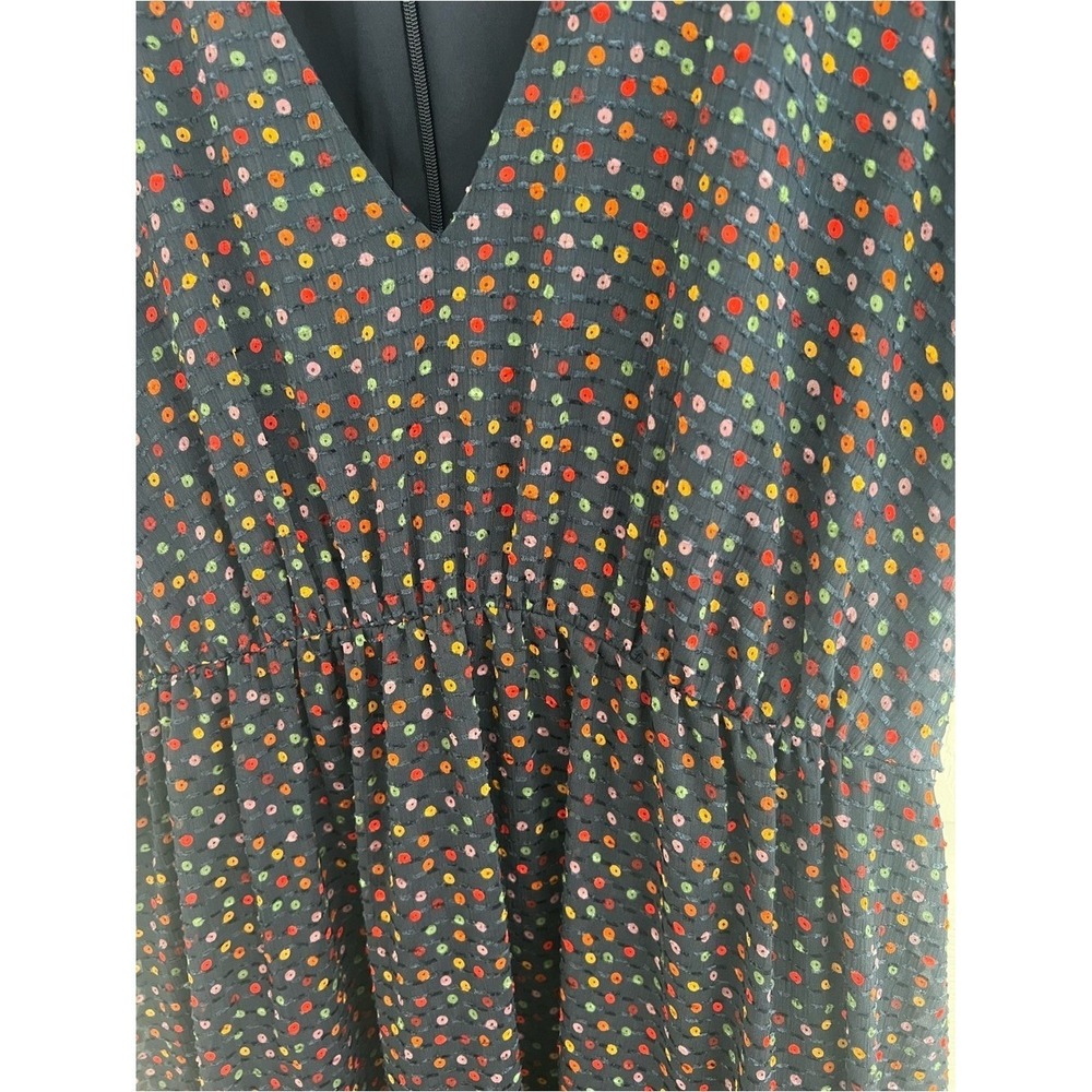 Madewell Charcoal Mini Dress with Multicolor Dot Print - Picture 2 of 14